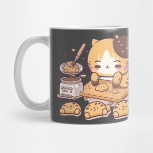 Cat making biscuits Mug